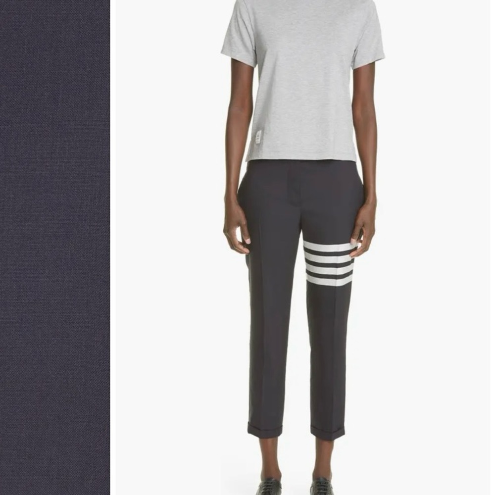Thom browne 4bar wool skinny capri pant navy blue